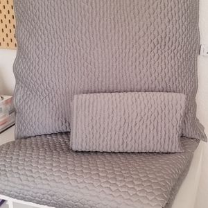 West Elm Queen coverlet and shams